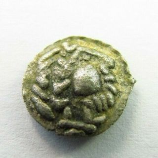 Ancient Celtic Pannonia Silver Obol Kugelwange type circa 200 BC (386) 2