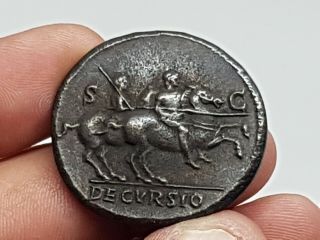 Rare Ancient Roman Bronze Coin Sestertius Nero Fourree 20,  2 Gr 35 Mm