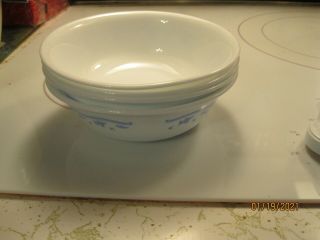 Corelle Morning Blue 4 Soup Cereal Bowls 6 - 1/4 "