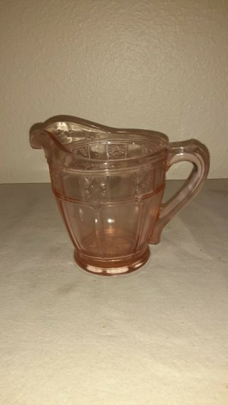 Vintage Pink Depression Glass Creamer 3 1/2 " Tall 8 Oz