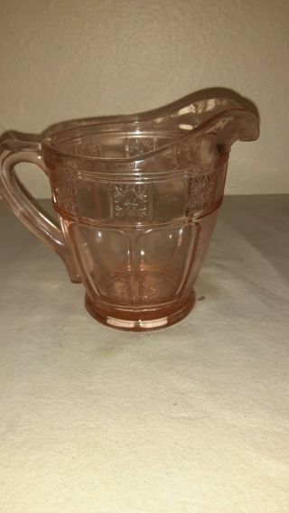 Vintage Pink Depression Glass Creamer 3 1/2 