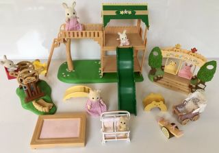 Sylvanian Families Garden Playground With Swing Set Figures And Accessories