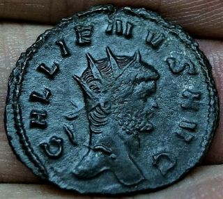 Gallienus,  Virtvs Avgvsti,  265 A.  D,  22mm,  2.  71g,  Ancient Roman Bronze Coin
