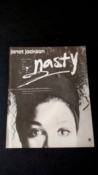 Janet Jackson " Nasty " (1986) Rare Print Promo Poster Ad