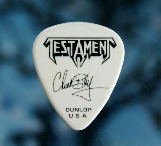 TESTAMENT // Chuck Billy Concert Tour Guitar Pick // White/Black CHIEF 2
