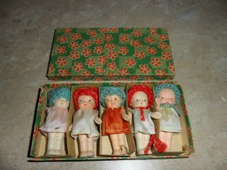 Set Of 5 Vintage Bisque Occ.  Japan Dolls With Jointed Arms
