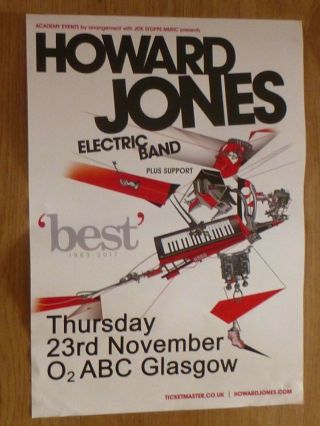 Howard Jones Live Music Memorabilia - Glasgow Nov.  2017 Show Concert Gig Poster