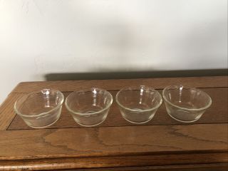 Vintage 4 Pyrex Clear Custard Cups 6oz 463