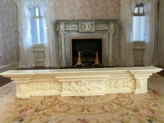 Vintage Miniature Dollhouse England Architectural Fireplace Mantle High Relief