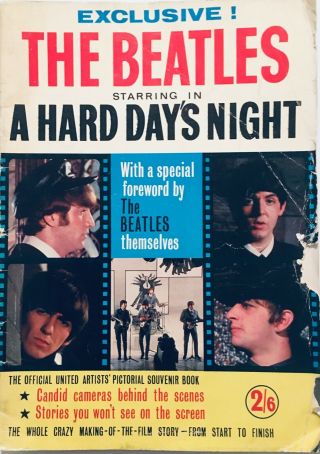 The Beatles Starring In A Hard Days Night 1964 Official Pictorial Souvenir Book