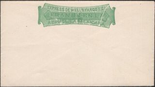Mexico,  1886.  Wells Fargo Express Envelope,