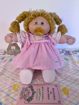 Cabbage Patch Kid Golden Blonde Girl With Pacifier
