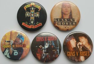 Guns N Roses Vintage Button Badges 80 