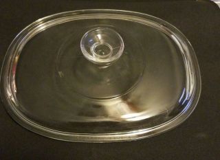 Pyrex Replacement Corning Ware Lid 8 3/4 " X 6 3/4,  " Clear Glass 14 - F12c.  A Oval