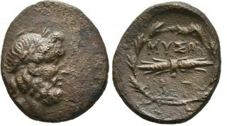 Ancient Greece 2 - 1 Cent Bc Phrygia Abbaitis Zeus Thunderbolt Wreath 3