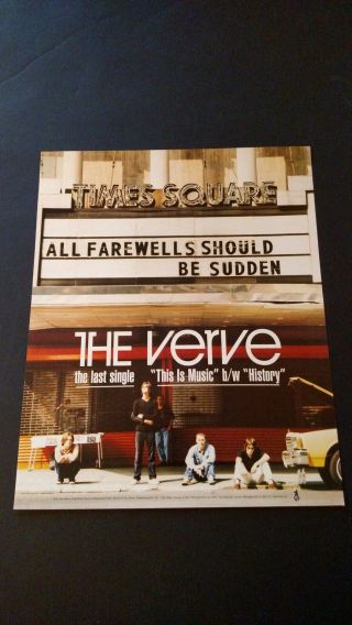 The Verve " This Is Music " 1995 Rare Print Promo Poster Ad