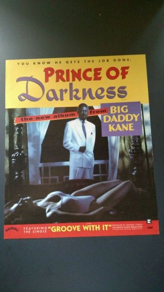 Big Daddy Kane.  Prince Of Darkness 1991 Promo Poster Ad