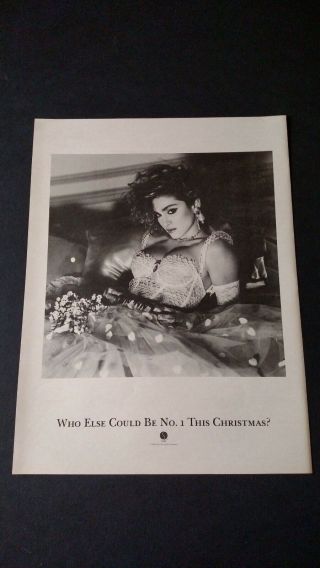 Madonna Who Else Could Be 1 This Christmas? Rare Print Promo Poster Ad