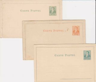 Argentina Higgins & Gage A12 - A14 2c,  3c And 4c Rivadavia Letter Cards Set Of Th