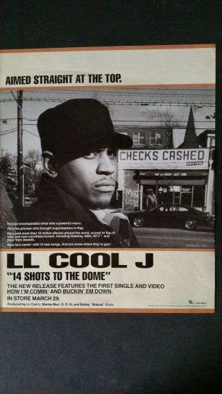 L.  L.  Cool J.  14 Shots To The Dome 1993 Promo Poster Ad