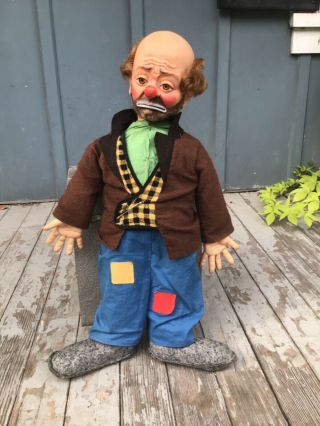 Vintage 1950s Emmett Kelly Weary Willie The Clown Hobo Doll 21 In Baby Barry Toy