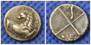 Thrace,  Chersonesos.  Circa 386 - 338 Bc Ar Hemidrachm (12mm,  2.  26 G) Lion & Lizard