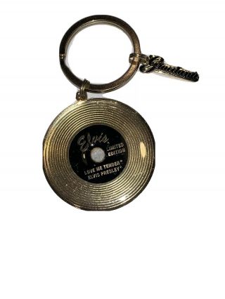 Elvis Presley Love Me Tender Gold Record Key Ring Keychain Graceland Eps Kj