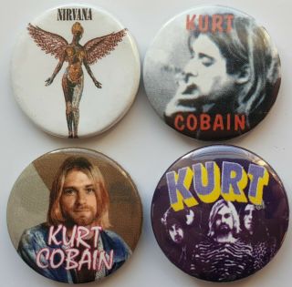Kurt Cobain Nirvana Vintage Button Badges In Utero Grunge Rock 90 