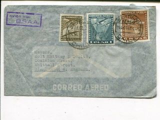 Chile Bsaa Air Mail Cover To England 1947
