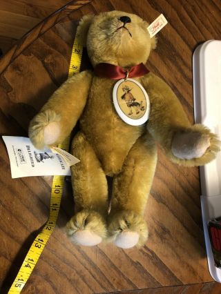 Steiff Teddy Bear,  " Delighted,  " 150th Birthday,  12 In.  Gold Mohair With Tags