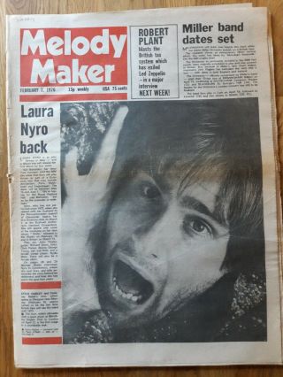 Melody Maker Newspaper February 7th 1976 Steve Harley And Cockney Rebel Tour