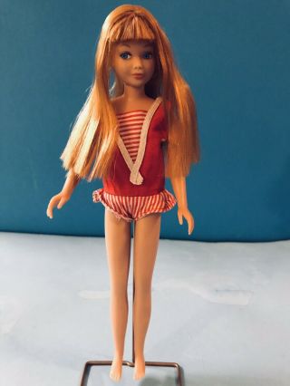 Vintage 1963 Redhead Titian Skipper Doll Straight Leg Swimsuit