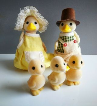 Sylvanian Families Vintage Puddleford Duck Family