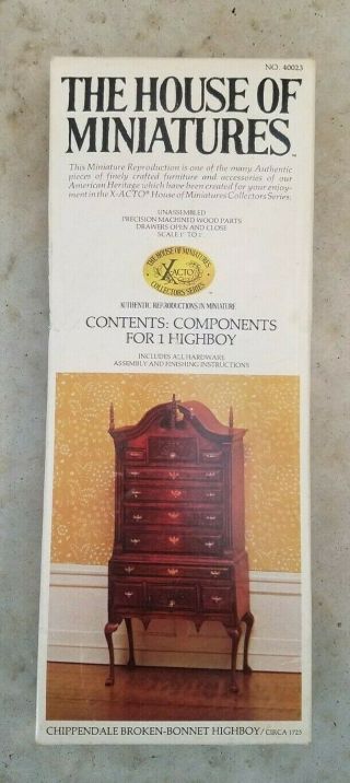 The House Of Miniatures Chippendale Broken - Bonnet Highboy No.  40023