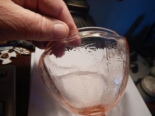 Old estate Covered Candy Jar Pink Depression Glass 3