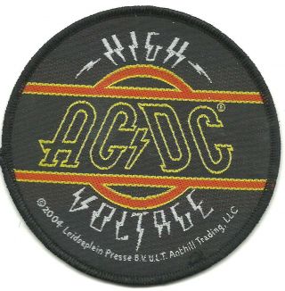 Ac/dc High Voltage 2004 - Circular Woven Sew On Patch Official No Longer Made