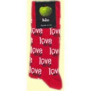 Official Licensed - The Beatles - Love Me Do Red Mens Socks Size 7/11