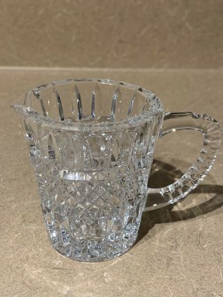Vintage Crystal Cut Glass Creamer Unknown Pattern Clear 3 Inch