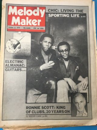 Vintage Music Paper Melody Maker October 13 1979 Chic Ronnie Scott Gang Of Four