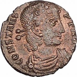 Constans Constantine The Great Son Ancient Roman Coin Victory Cult I42768