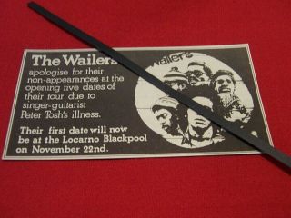 The Wailers 1973 Vintage Gig Tour Apology Advert Bob Marley Blackpool