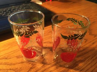 Set Of 2 Vintage Tomato Juice Glasses Tumblers Swanky Swigs Tomatoes
