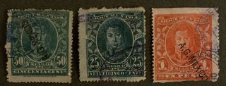 L2/1 Mexico Revenue 1890 1891 25c - 1 Pesos Lh Coll