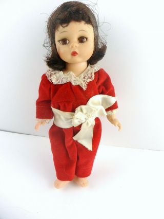 Vintage Madame Alexander " Alex " Girl Doll 7 " Collectible Red With White Bow