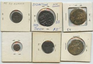 SIX ANCIENT BYZANTINE COINS - MICHAEL VIII,  CONSTANTINE,  ARCADIUS & MORE 2
