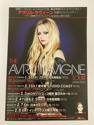 Avril Lavigne Japan 2014 Tour Encore Show Flyer/handbill Double - Sided