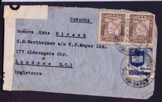 Bolivia Panagra Cover,  Wwii,  Opened By Censure