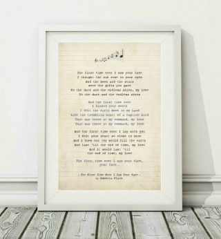 402 Roberta Flack - The First Time Ever I Saw (v.  2) - Song Lyric Print - A4 A3