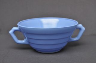 Vintage Hazel Atlas Moderntone Platonite Depression Glass Pastel Blue Soup Bowl