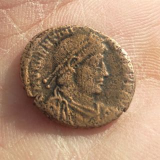 Authentic Bronze Ancient Roman Coin From The 4th Century Ad.